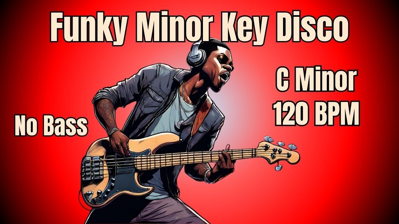 Backing Track For Bass 🎸 C Minor 🎼 Funky Minor Key Disco 🔥 120 BPM