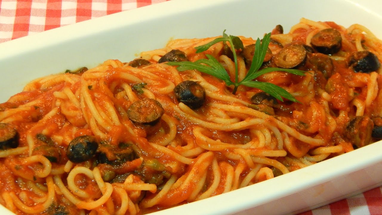 Receta de espaguetis a la putanesca
