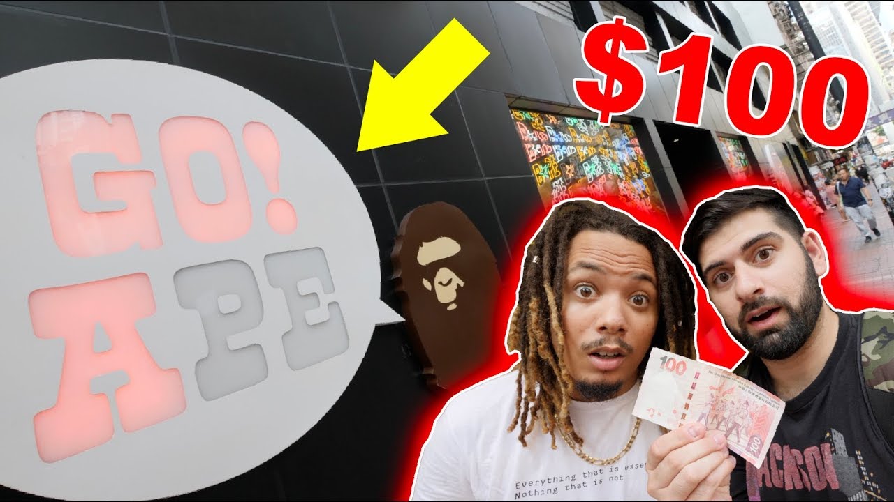 THE $100 BAPE STORE CHALLENGE!! (What will $100 buy you?)