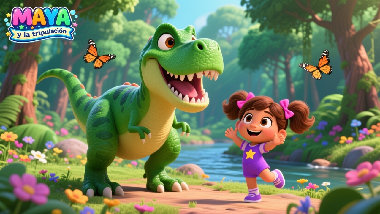 🦖 ¡Manitos Cortitas! Tiranosaurio T-Rex | Canciones Infantiles | Maya y la Tripulación
