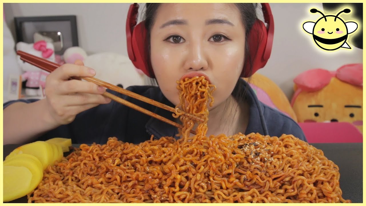 ASMR NUCLEAR FIRE NOODLES l Eating Sounds l No Talking