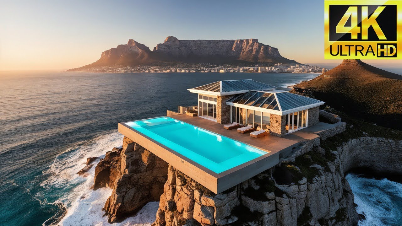 $25M Cape Town Clifftop Villa – Ocean & Table Mountain Views