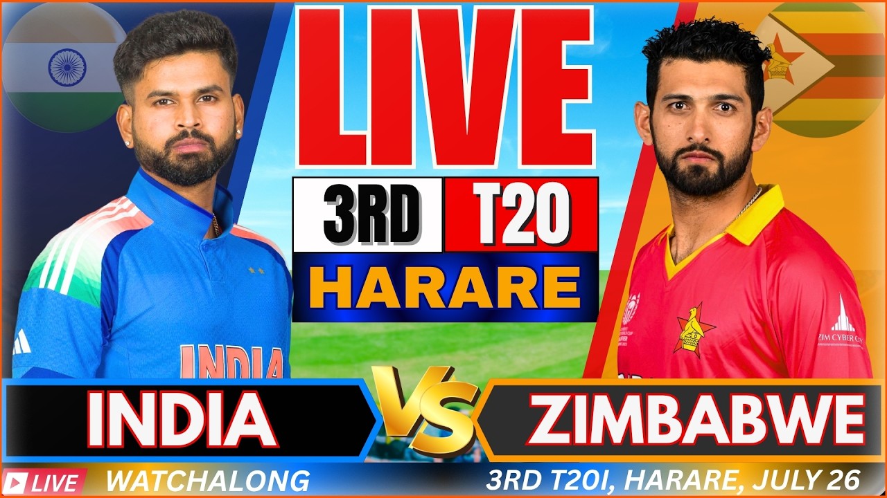 🔴India vs Zimbabwe, 3rd T20 2026 | Live Cricket Match Today | IND vs ZIM T20 Series | Watchalong