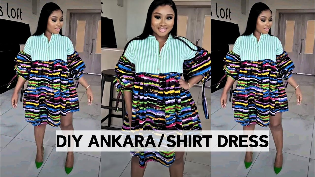 How to Cut and Sew Ankara Shirt Dress| #Beginnerfriendly Tutorial  #SewingForBeginners #AfricanPrint