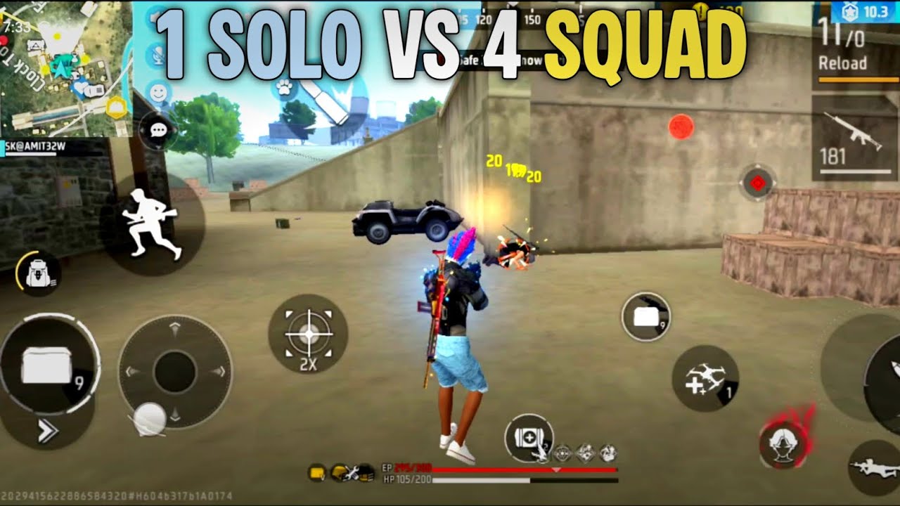 Solo vs Rquad BR Rank - Free Fire 