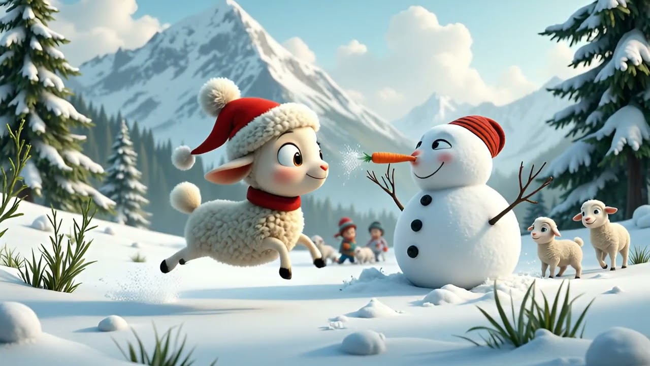🐑 Little Lamb in the Snow | Winter Kids Song & Cartoon - Sweet Lamb Enjoying a Snowy Day❄️