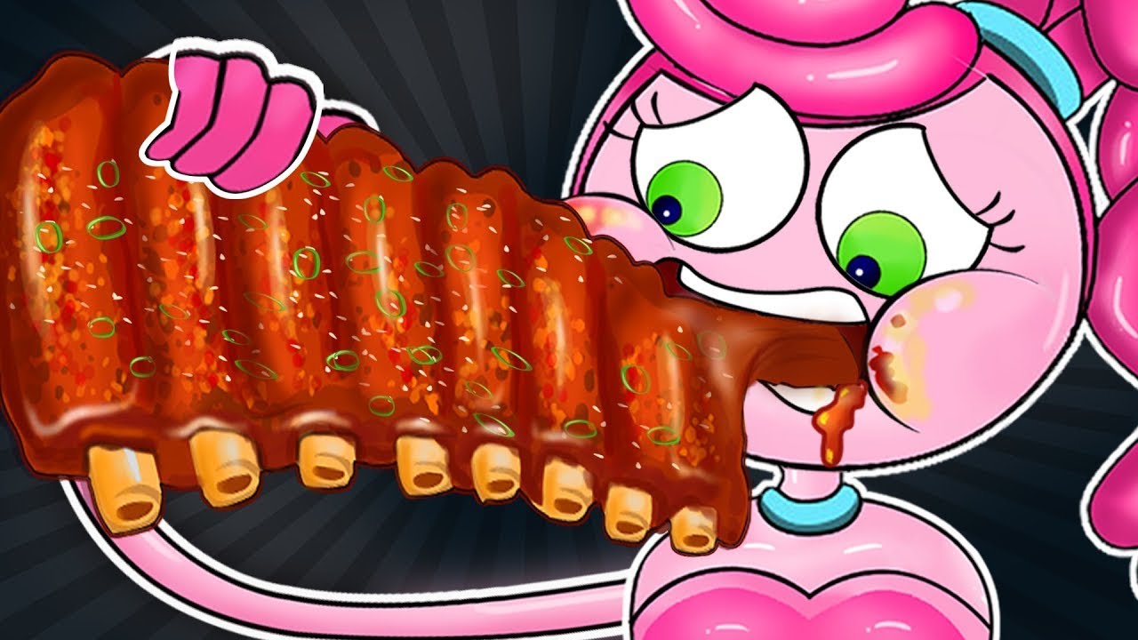 Mukbang Grilled Beef Ribs with Mommy Long Legs Family 🔥  우대갈 ASMR Mukbang Animation
