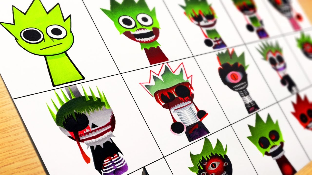 Drawing Incredibox Sprunki : Phase 1 to Phase 16 [OWAKCX] New Updated Phase / Sprunki Mix