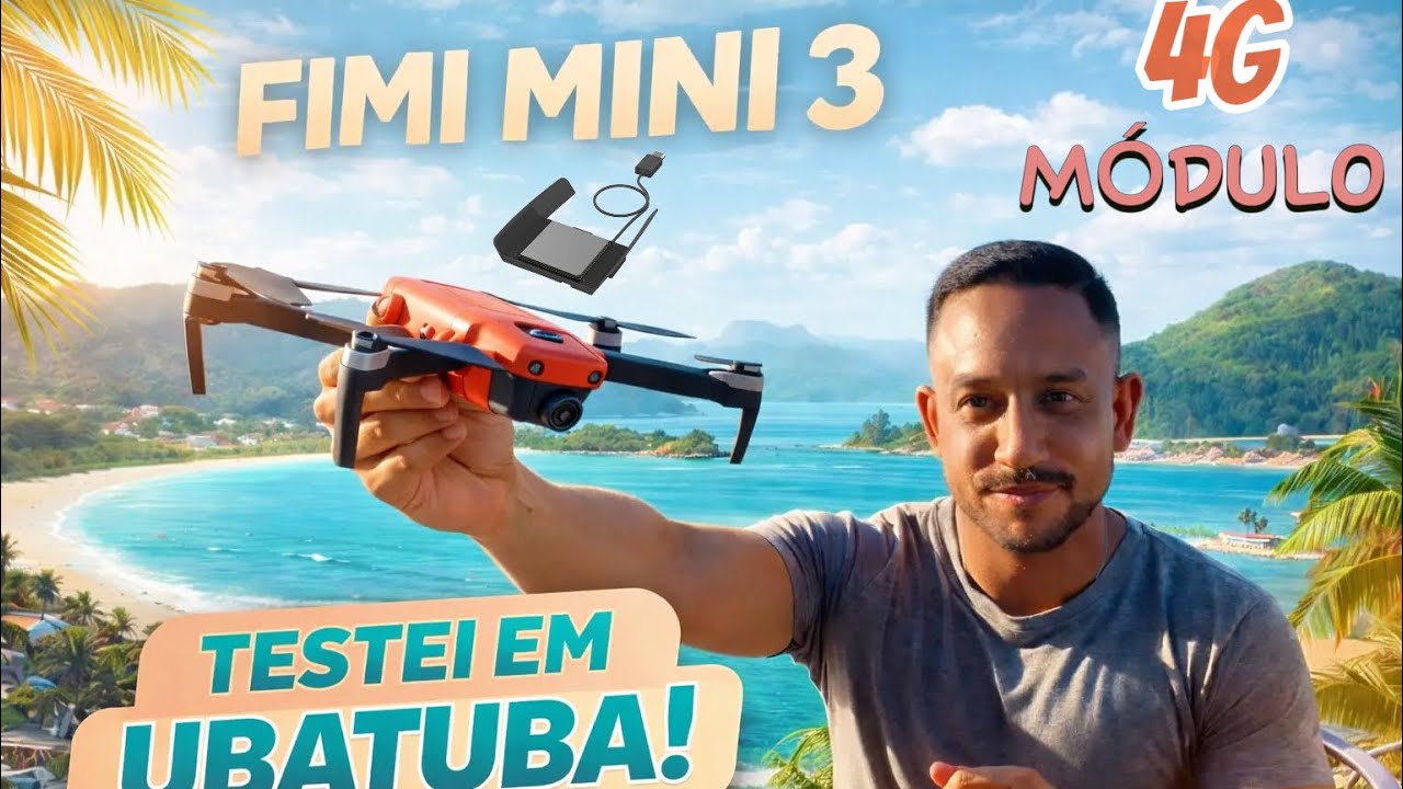 FIMI Mini 3 com Módulo 4G em Ubatuba 🇧🇷 | Voo na Praia das Toninhas