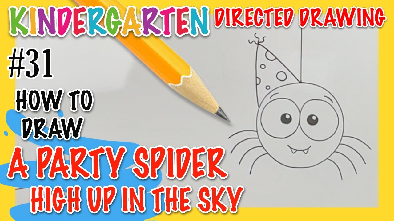 Fun Drawing & Learning for Kids! SPIDER HAVING A PARTY IN THE SKY - Ages 4 - 6 Super Easy DIY Ideas