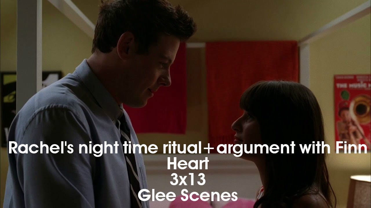 Rachel's night time ritual + argument with Finn 3x13