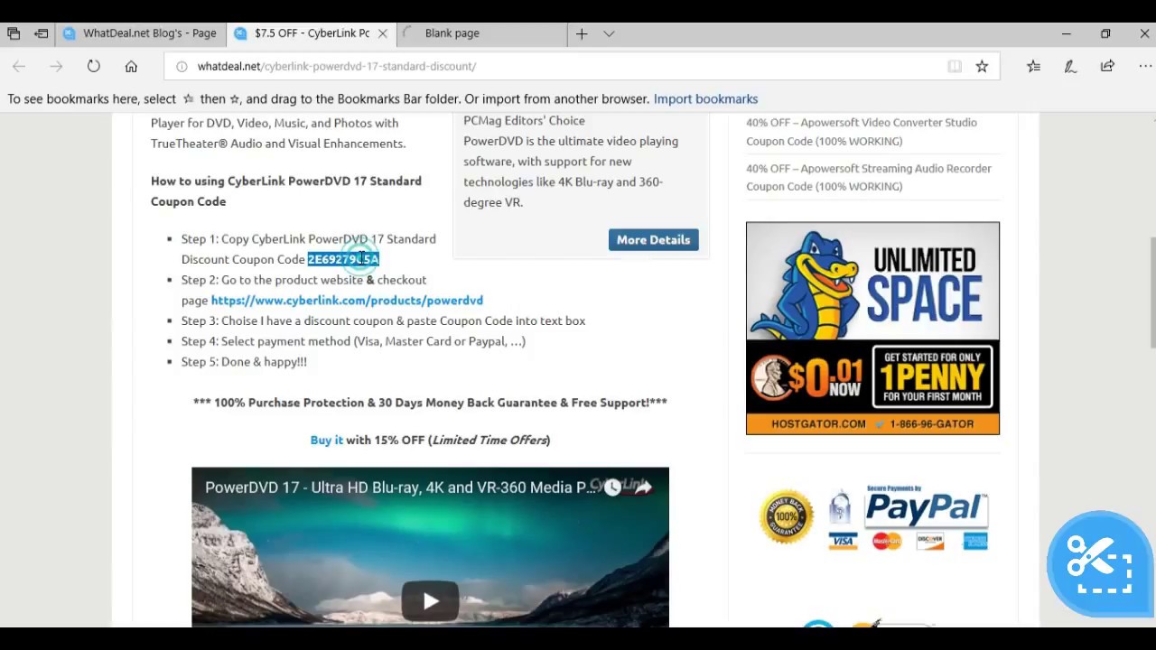 $7.5 OFF &ndash; CyberLink PowerDVD 18 Standard Discount 100% WORKING