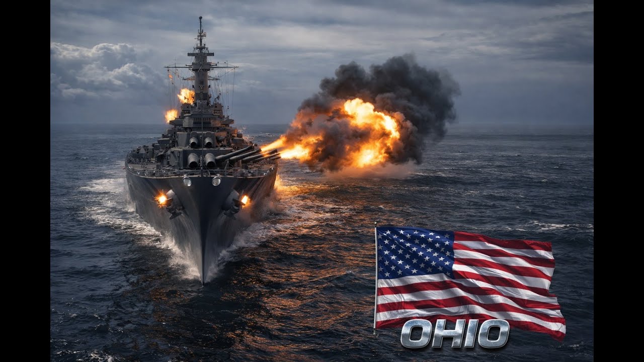Acorazado Ohio - Tres Impactos Letales al Crucero Zao Japonés