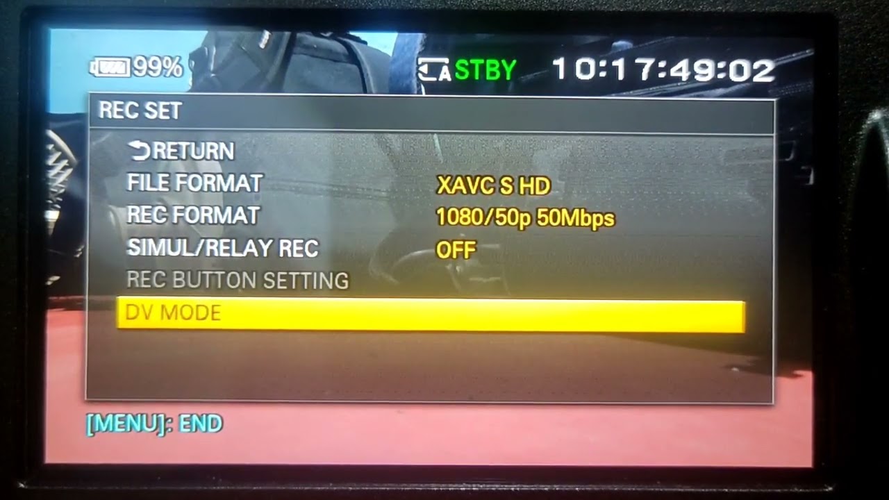 Sony nx100 Full Menu Setting