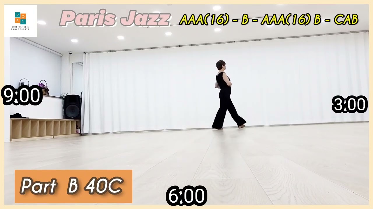 Paris jazz  라인댄스 (Totorial/Count) Phrased Advanced   퀸라인댄스 용인처인지부