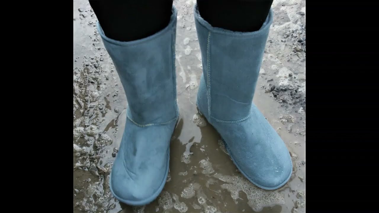 Eskis Ice Blue Winter Boots Muddy and Wet