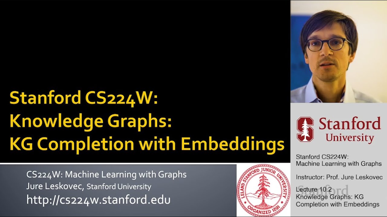 Stanford CS224W: Machine Learning with Graphs | 2021 | Lecture 10.2 - Knowledge Graph Completion