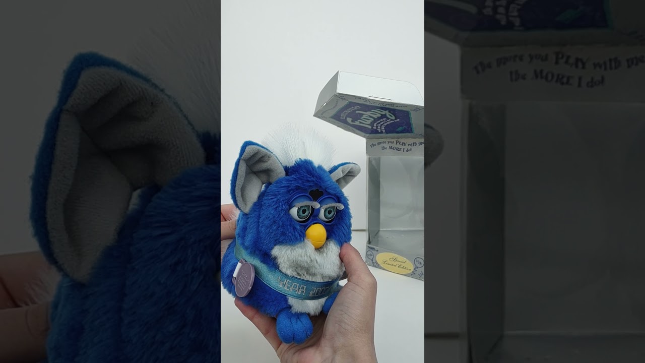 (Cobalt) Year 2000 Hasbro Y2K Millennium Blue and Silver Furby Special LTD With Box testing