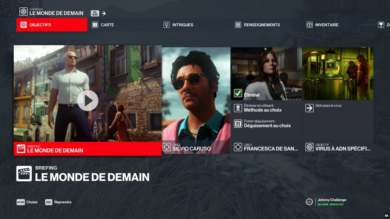Hitman 1: Italie/LMDD. Défis: La mort vient du ciel. AS