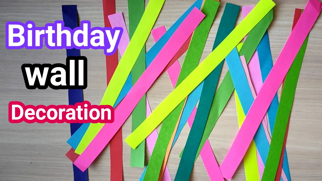 Birthday decoration ideas easy | Paper wall decoration at home | Party decoration of paper craft