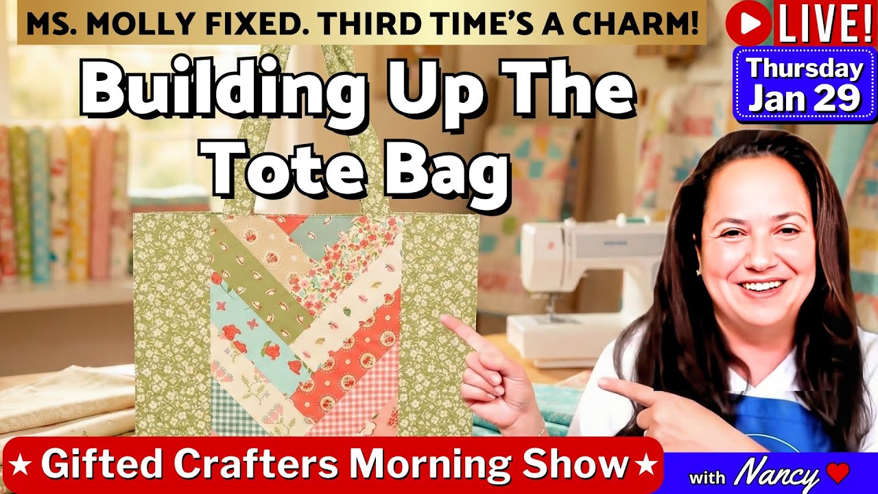 Jelly Roll Braid Tote Bag Tutorial | Paper Piecing Step by Step | Sew With Me - GCMS  012926 #185