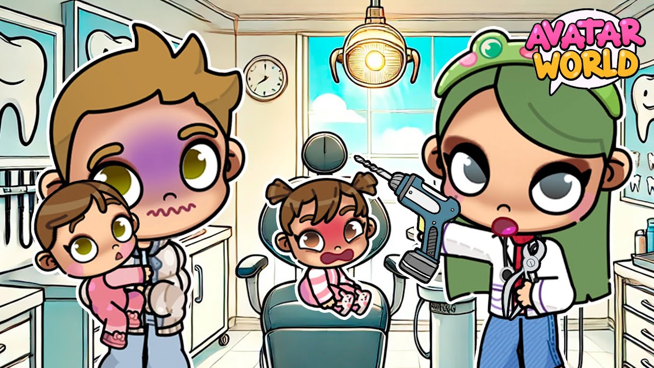 VOY AL DENTISTA CON MIS HIJAS POR PRIMERA VEZ 🦷 🏥 en Avatar World | Juanvi Gameplays