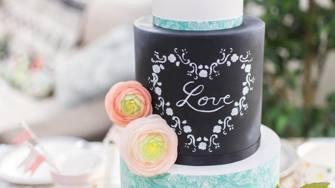 Técnica efecto pizarra sobre fondant - Tutorial - María Lunarillos | tienda & blog