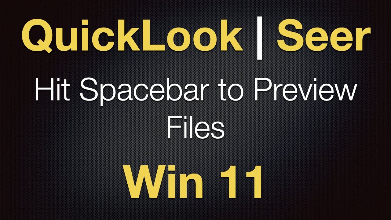 Quick Look for Windows - QuickLook | Seer