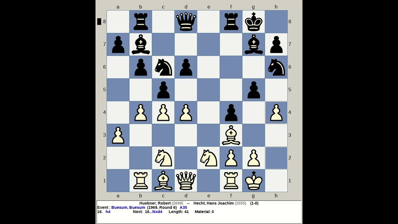 Huebner, Robert vs Hecht, Hans Joachim | Buesum Chess 1969, Germany