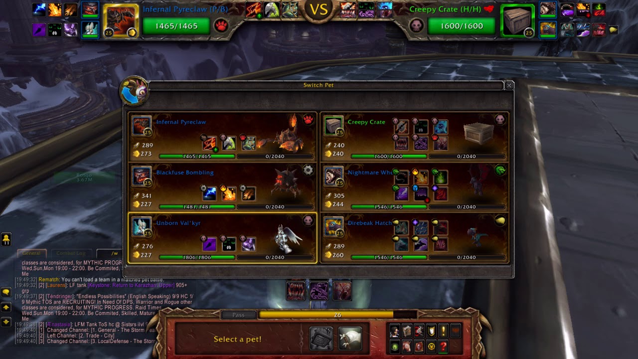 PVP Pet Battles - Pet Focus: Infernal Pyreclaw