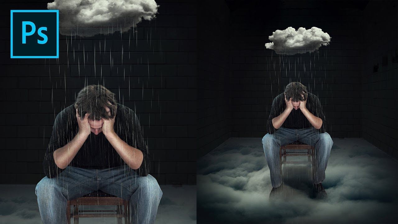 Rain of Sadness - Photoshop Manipulation Tutorial Processing