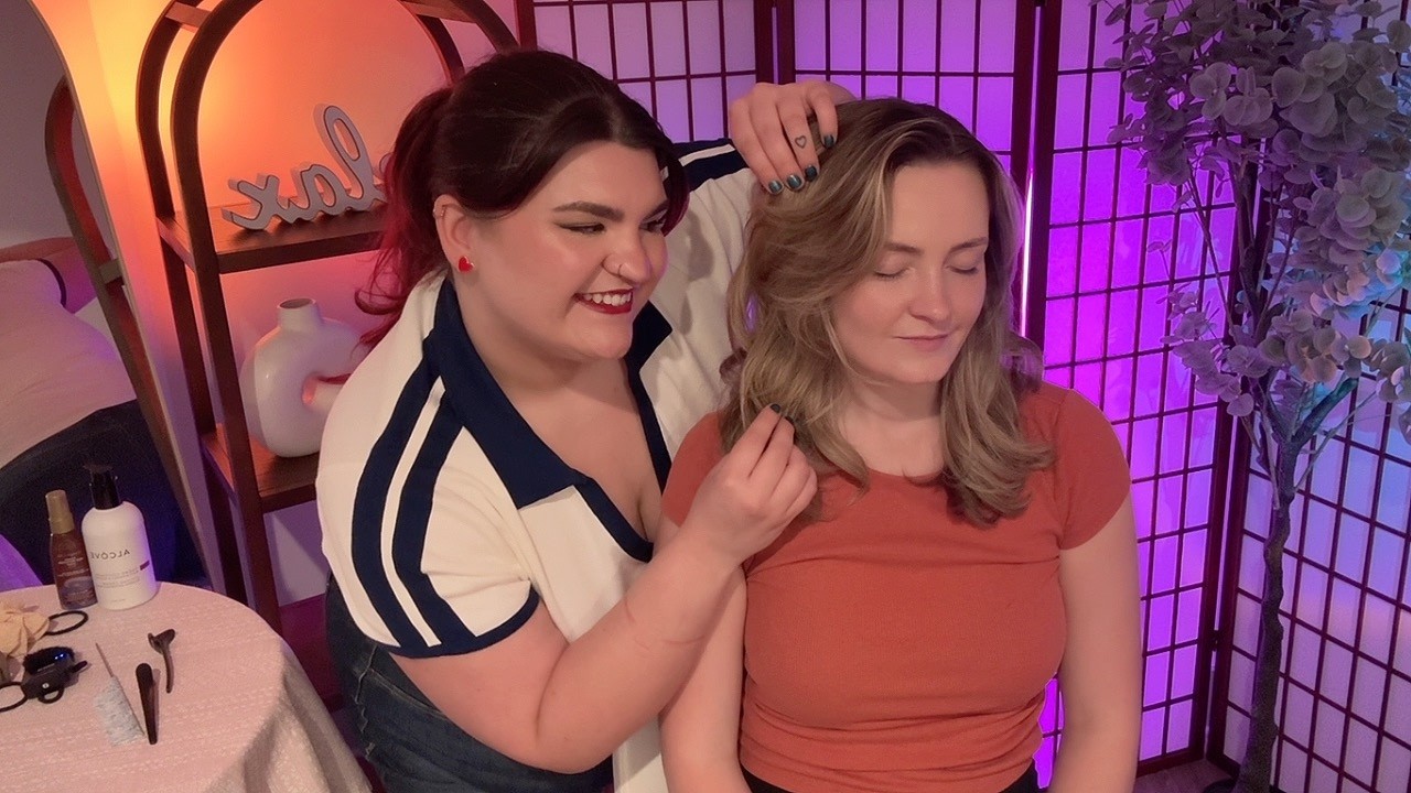 Sleepy Salon ASMR 💆‍♀️  Wash and Style | Shampoo, Hair Brushing, Head Massage + Finishing Touches
