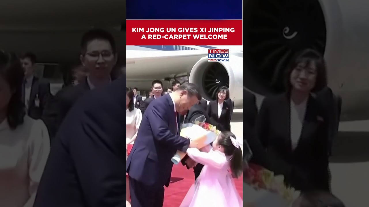 North Korea's Kim Jong Un Gives Xi Jinping A Red-Carpet Welcome | North Korea-China Ties #Shorts