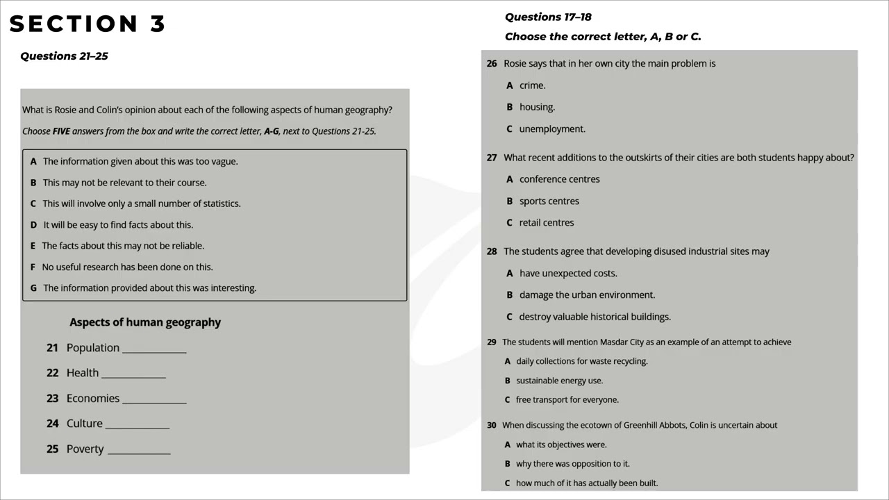 CAM 20 | IELTS LISTENING TEST | TEST 2 - SECTION 3 #english #listeningpractice #ielts #education