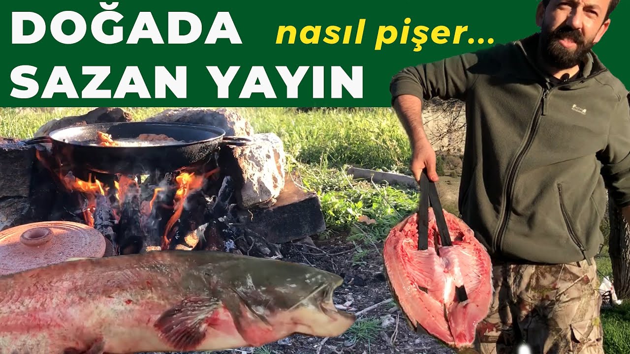 KAMPTA SAZAN ROSTİ VE YAYIN TAVA YAPTIK We cooked carp and catfish in the camp