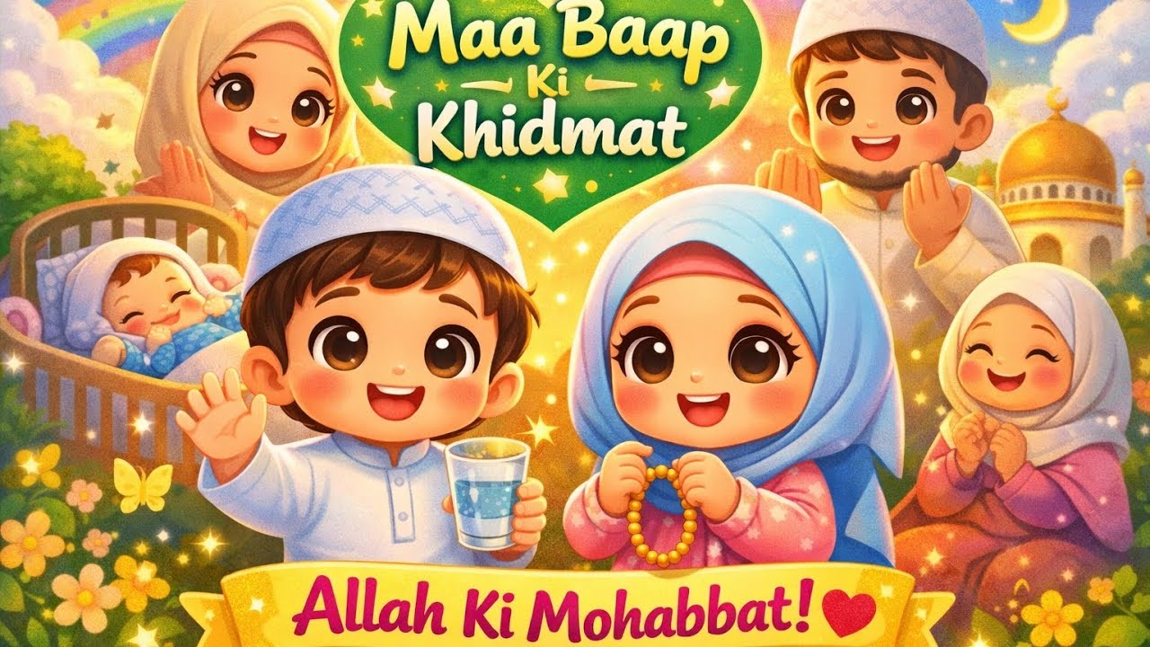 Maa Baap Ki Khidmat | Cute Islamic Cartoon for Kids | Baby Hijabi Story