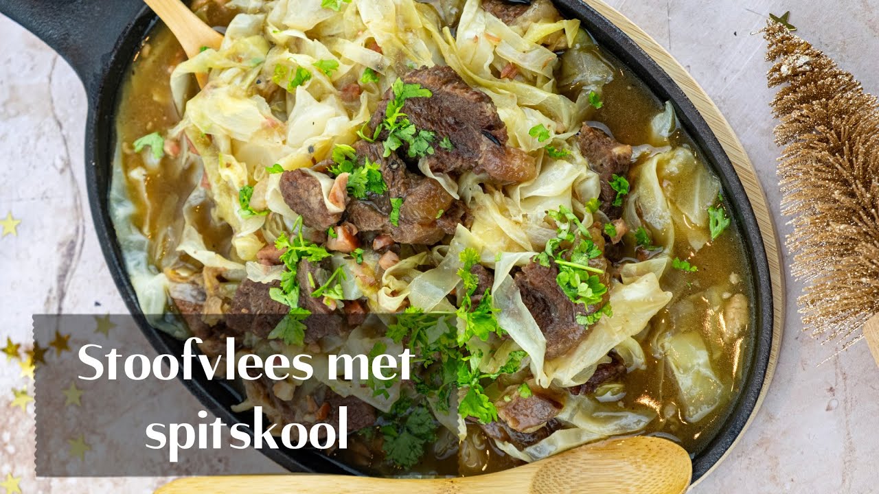 Stoofvlees met spitskool op Vlaamse wijze