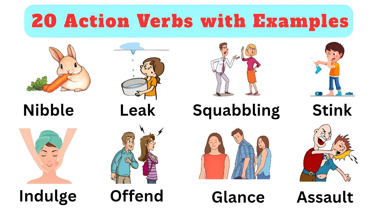 20 Useful Neutral Action Verbs with Meanings & Examples | Daily English Vocabulary