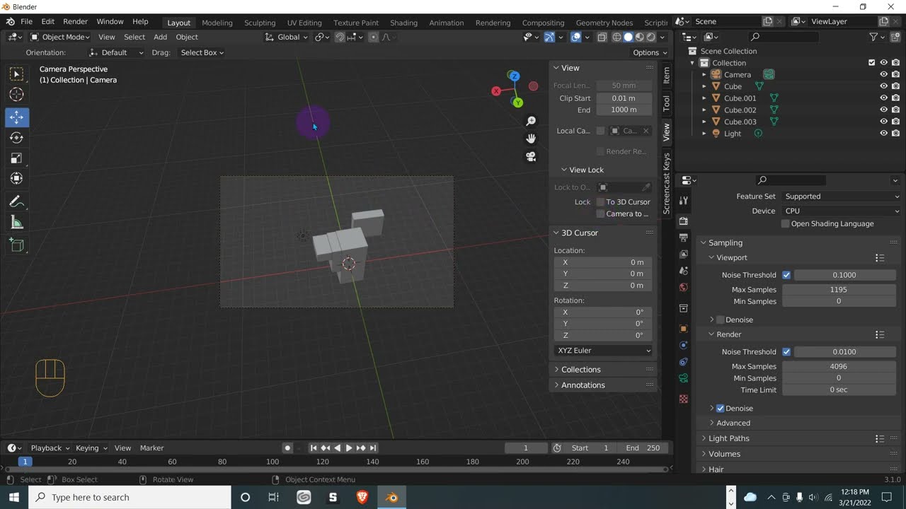 Blender How to Change Camera View for Better Render Image