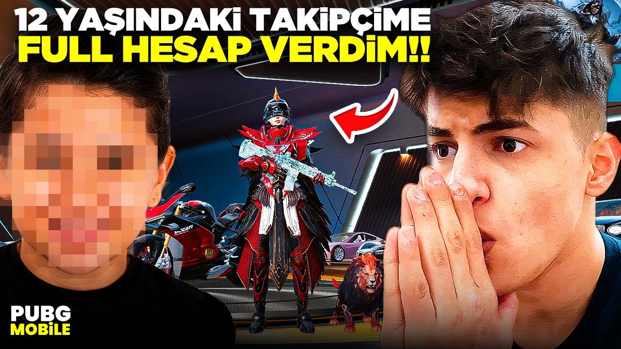 12 YAŞINDAKİ TAKİPÇİME FULL HESAP VERDİM!! SEVİNÇTEN AĞLADI! - PUBG MOBİLE