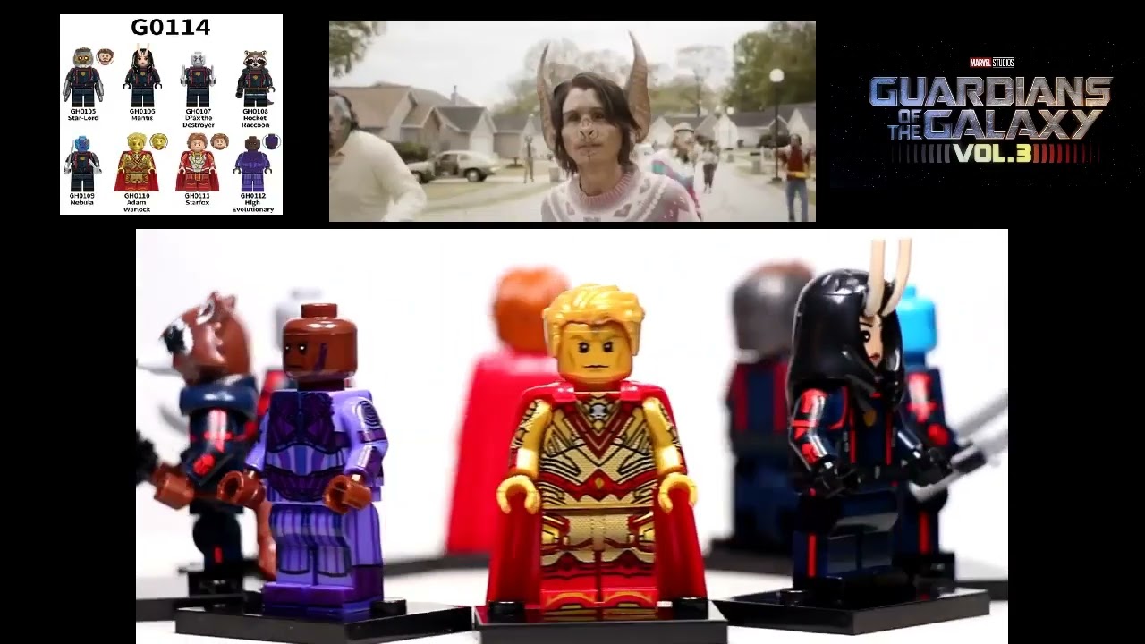 Guardians of the Galaxy vol 3 G0114 unofficial lego Adam Warlock Star-lord Drax Nebula Mantis