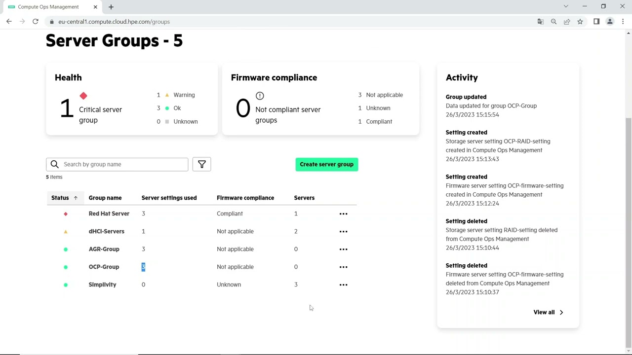 HPE GreenLake for Compute Ops Management