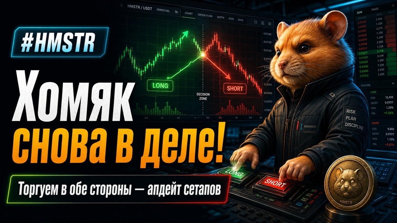 #HMSTR - Хомяк снова в деле! #Hamsterkombat - торгуем в обе стороны, сделки, сетапы #altcoins #альты