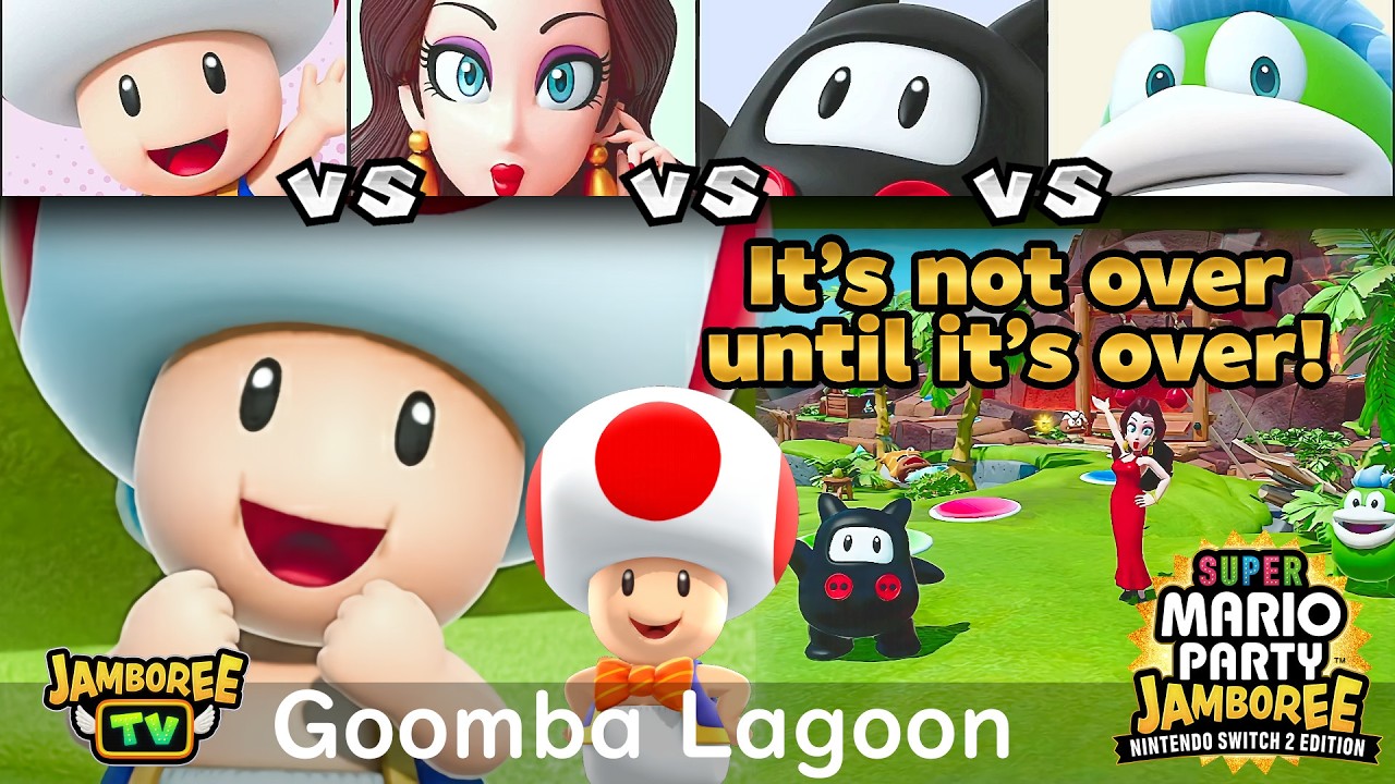 Super Mario Party Jamboree TV Toad vs Pauline vs Ninji vs Spike in Goomba Lagoon