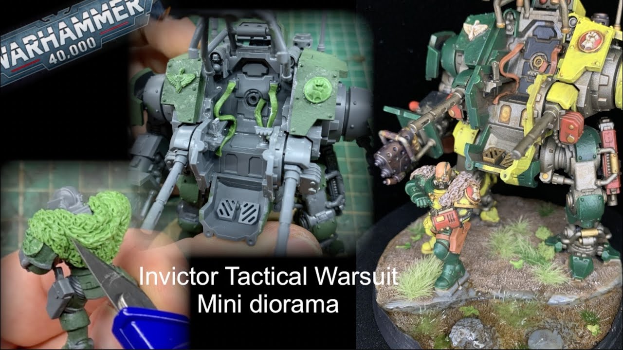 an obvious space marine diorama | building & converting a primaris invictor tactical warsuit