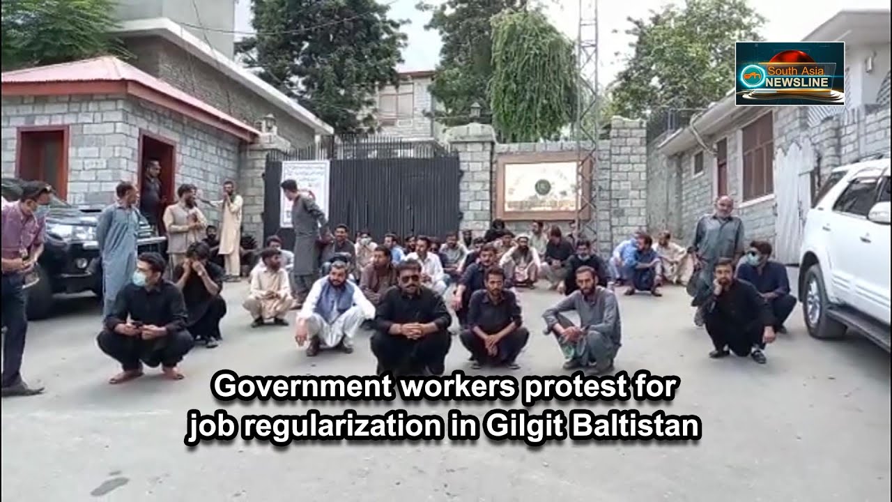 Government workers protest for job regularization in Gilgit Baltistan