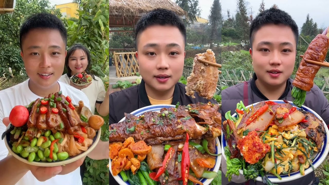 Yummy #66 Eat Meat 🍖🥓🫑🌶️🦑🍲, chicken 🍗🍗, Shrimp 🦐🦐.. #mukbang #eatingshow #food 