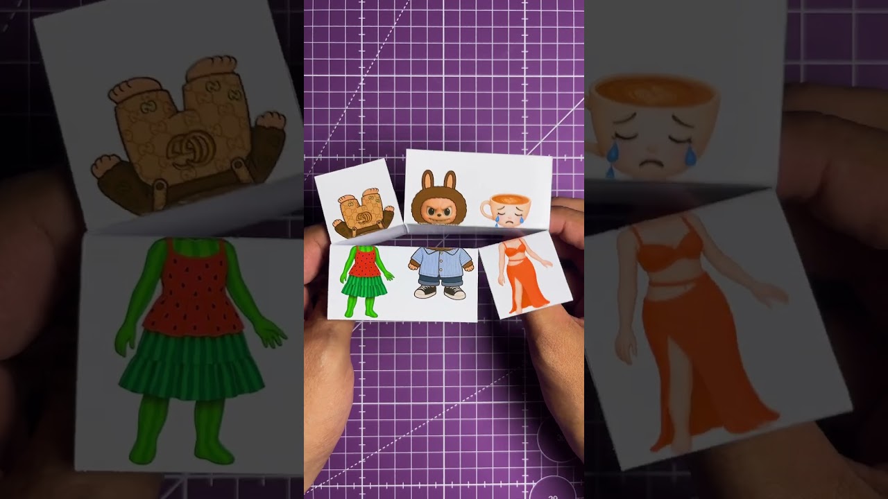 💜PaperArt🩷 #puzzle #diy #cute #art #paper #labubu #cappucino #paperart