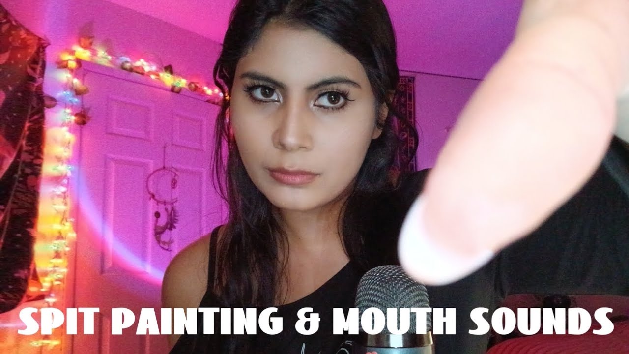 ASMR | spit painting & mouth sounds💦 (gum chewing, minimal talking and hand movements!) 