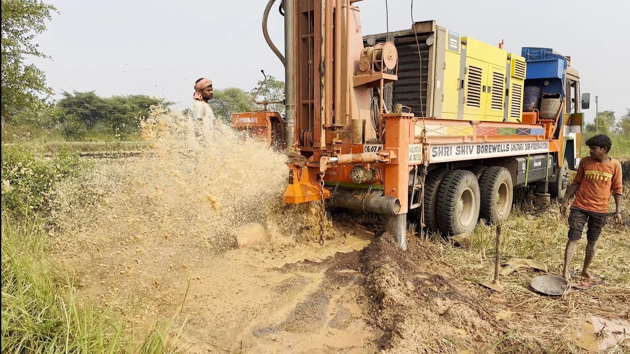 Borewell drilling Coconut Method | 145 feet deep 10HP water | Borewell water source